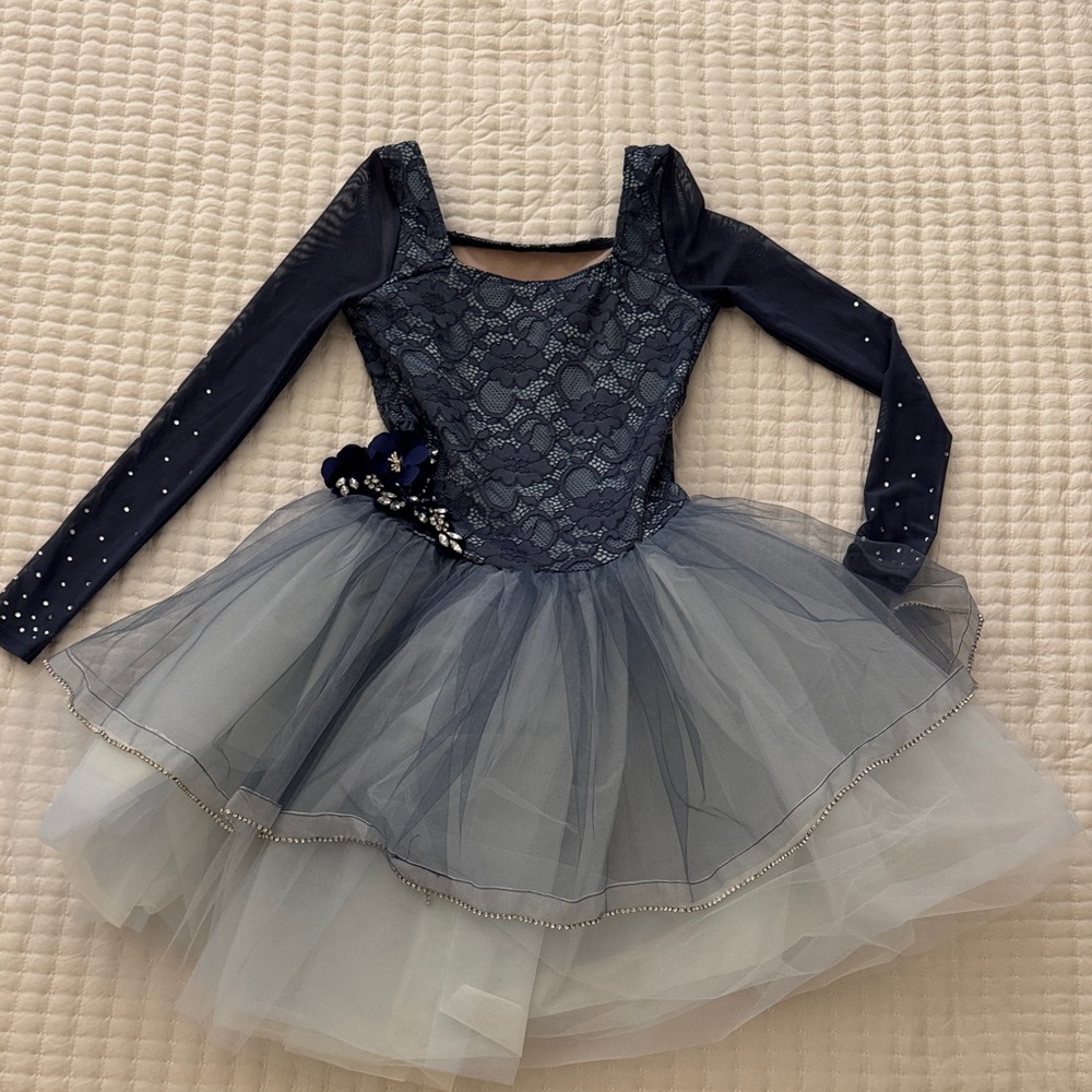 Weissman Midnight Blue and Silver Dance Costume